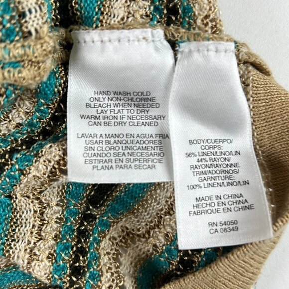 Super Cute Patterned Horizontal Stripe Sleeveless Knit Top - Picture 4 of 7